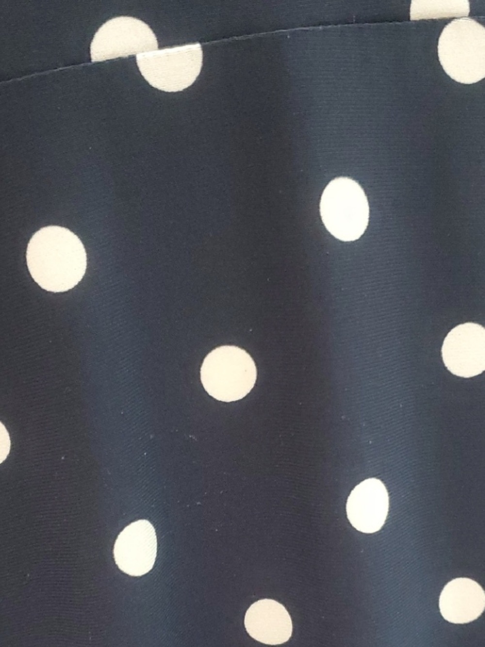 Belted No Wrinkle Travelers Dress 10 Sleeveless Navy + White Polka Dots - Picture 11 of 11
